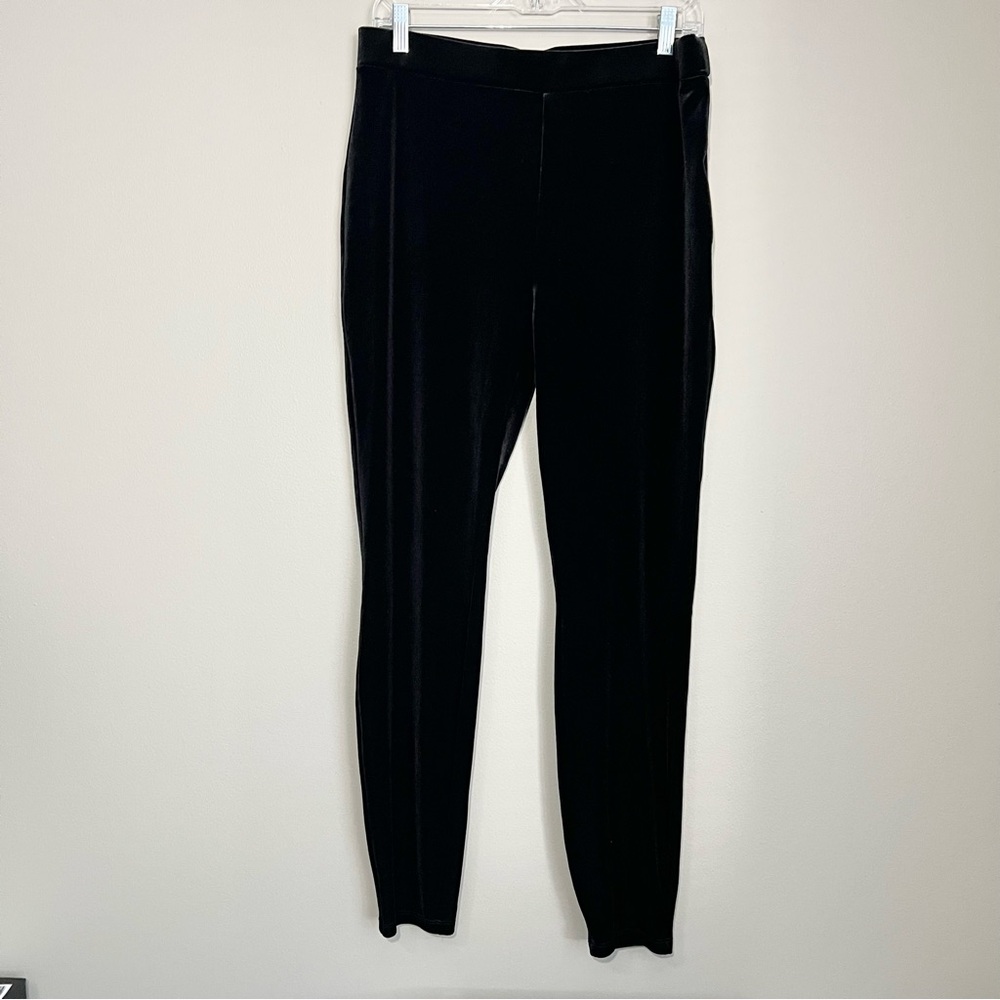 J.Crew Black Velour Leggings Pants L Casual Workwear Classic Minimalist Soft